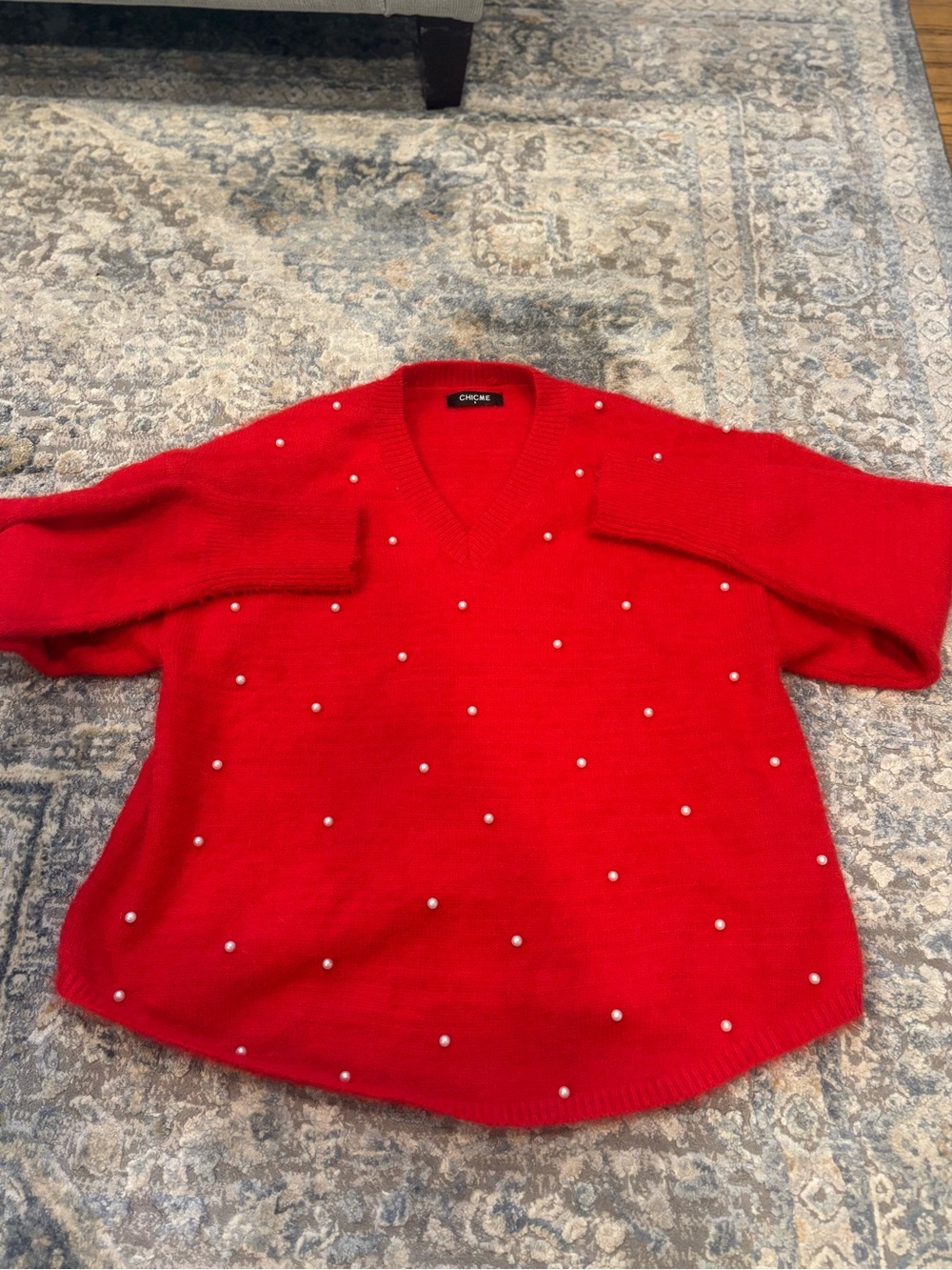 Chicme Red Pearl Sweater